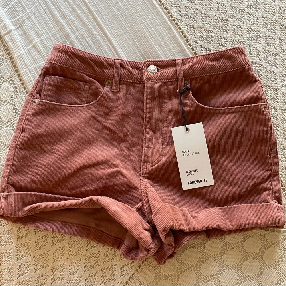 Forever 21 Corduroy Shorts - Mauve